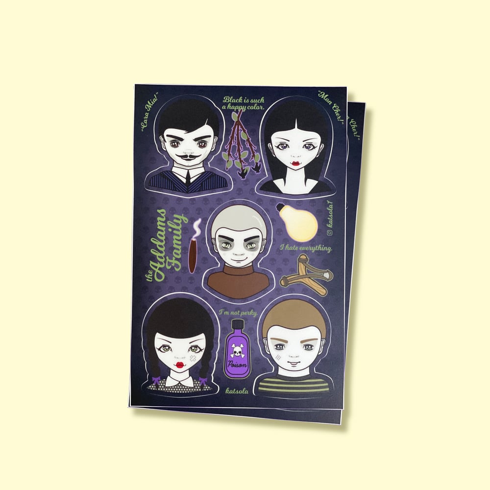 Image of The Addams Family Katsola Sticker Sheet