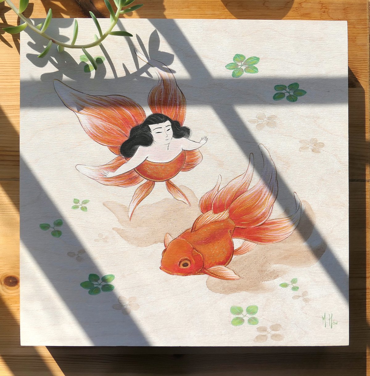 Goldfish Keeping Original Painting
