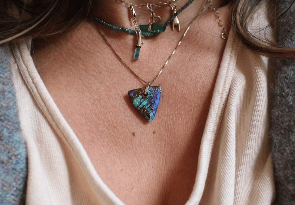 Image of Bermuda Triangle - Boulder Opal in Gold