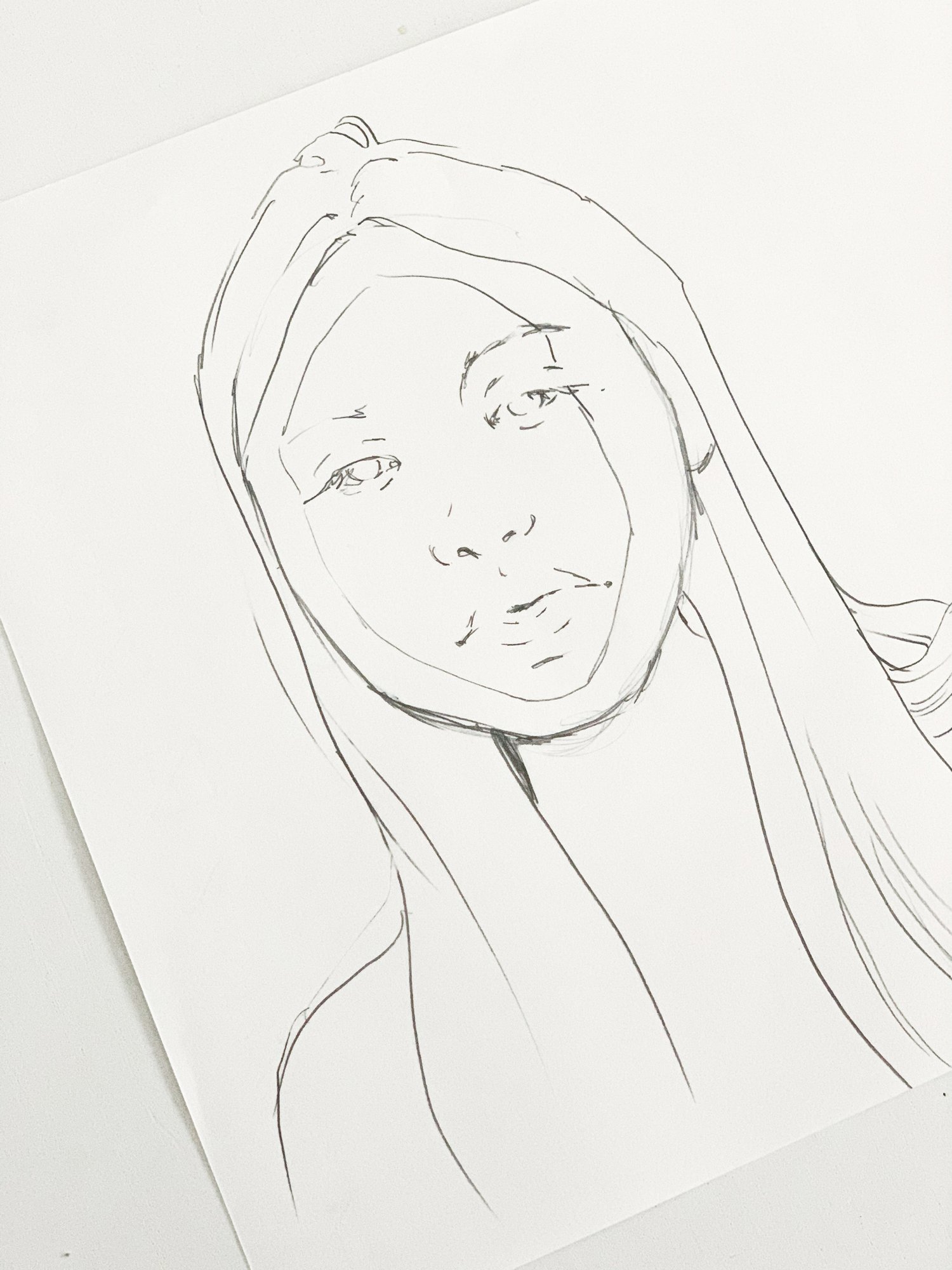 Agnes-Cecile mask pencil sketch