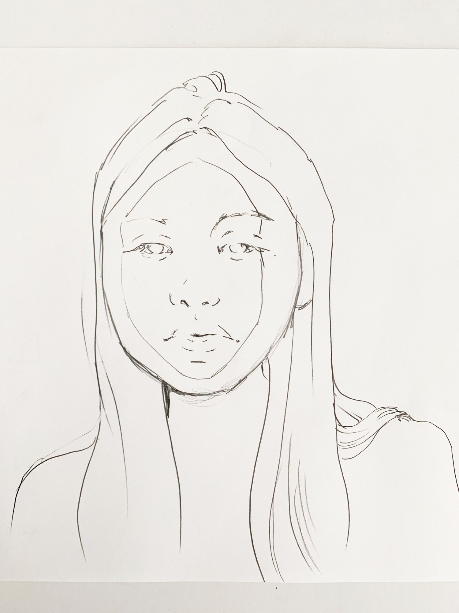 Agnes-Cecile mask pencil sketch (33x24cm)