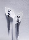 Silver YSL Fashion Earrings 