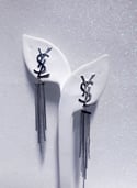 Silver YSL Fashion Earrings 