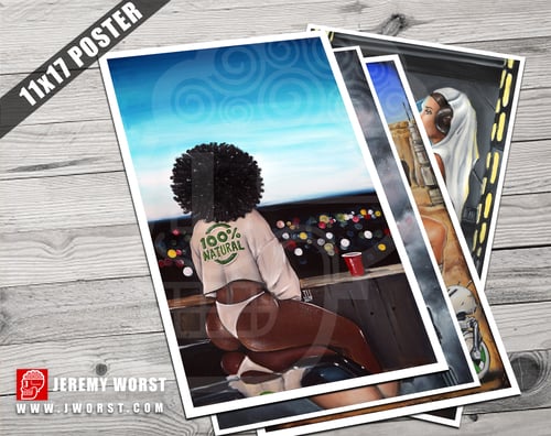 Image of JEREMY WORST "100% Natural " Original Artwork African American urban sweater brown skin wall art wow