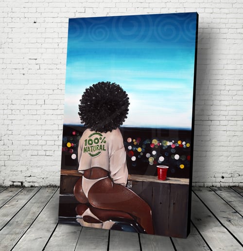 Image of JEREMY WORST "100% Natural " Original Artwork African American urban sweater brown skin wall art wow