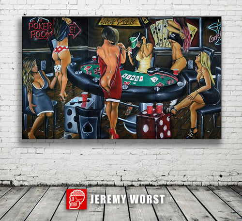 Image of Strip Poker Full by Jeremy Worst #poker #sexy #mancave #gameroom #wallart