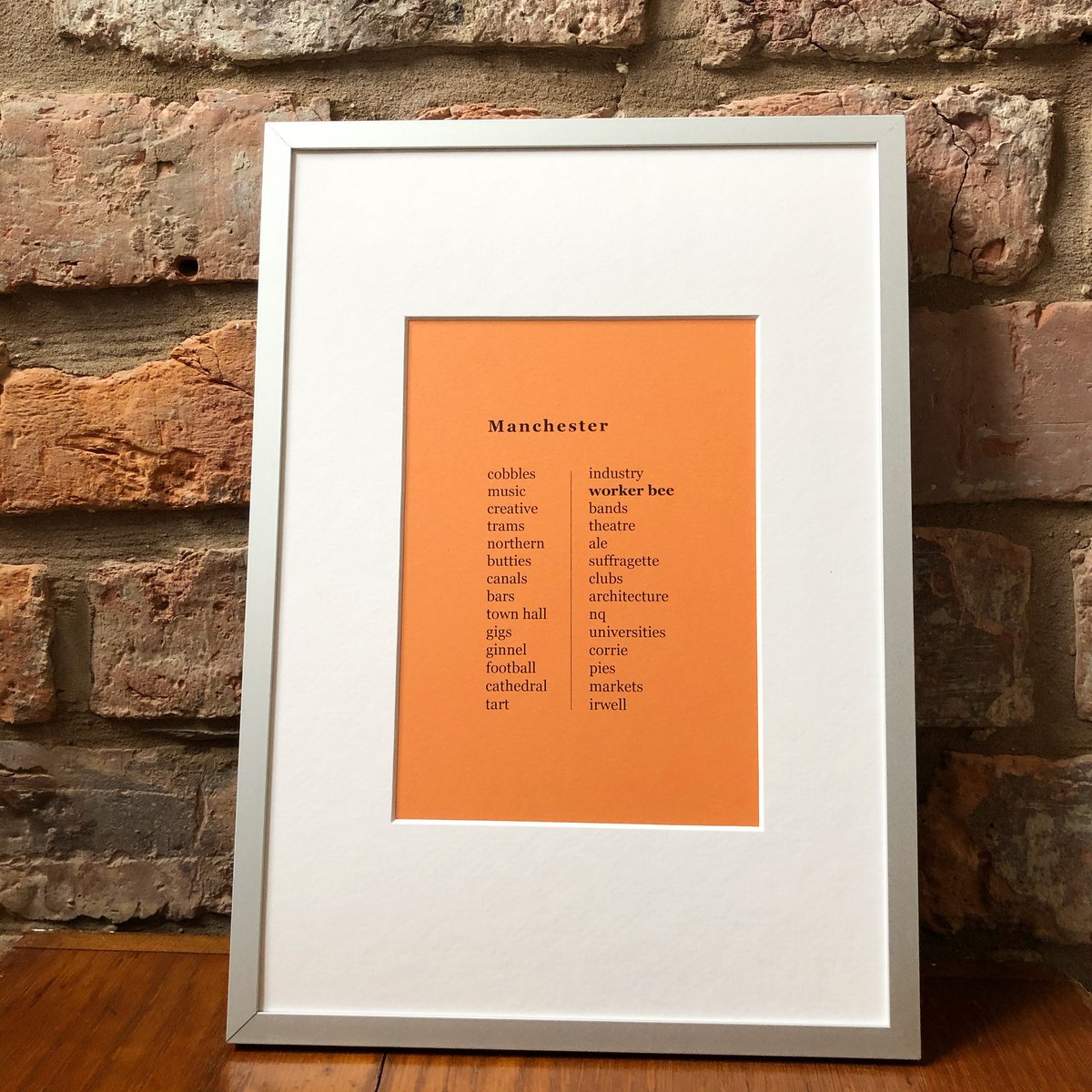 Image of MANCHESTER LIST FRAMED PRINT 