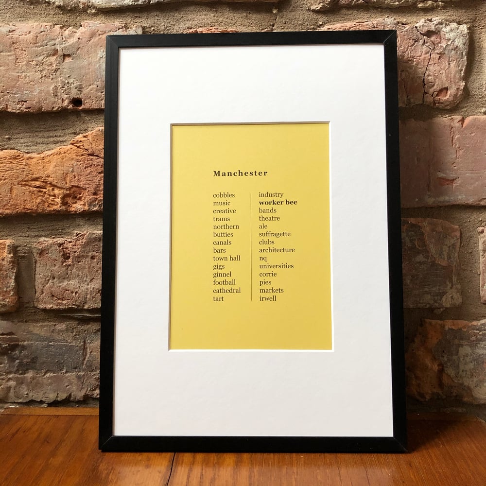 Image of MANCHESTER LIST FRAMED PRINT