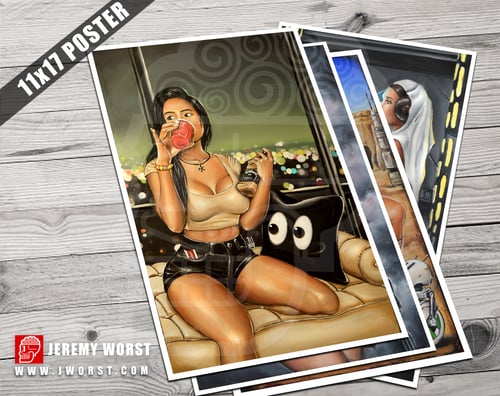 Image of Casual Drinker by Jeremy Worst bokeh art urban sipping drink painting acrylic twitch facebook insta