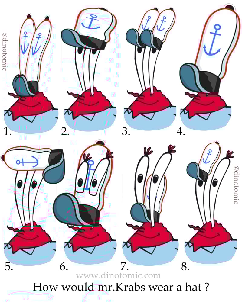 Image of #276 How would mr Krabs wear a hat ? print