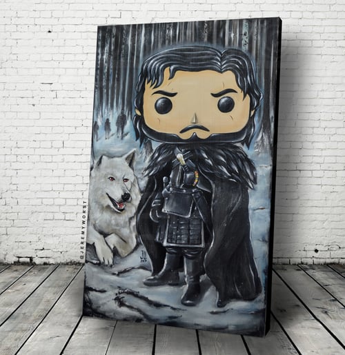 Image of Jon Pop Snow Jeremy Worst Game of Thrones House HBO painting fan art Queen Slayer needle original fu
