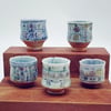 Porcelain Woodfired Handpainted Saki Cups