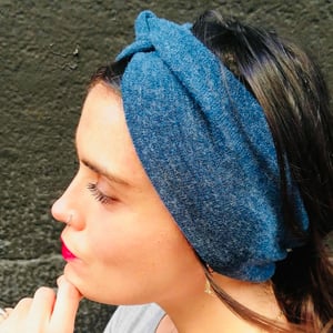 Image of Cinta de pelo punto lana azul