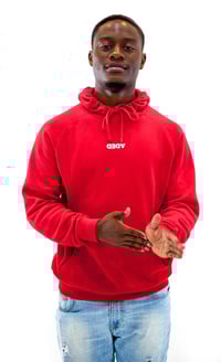 Image 1 of DEDA MENS RED HOODIE WHITE LOGO