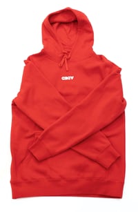 Image 3 of DEDA MENS RED HOODIE WHITE LOGO