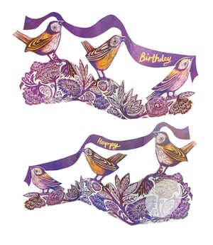 Image of Birthday Birds with foil
