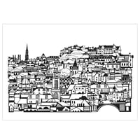Edinburgh from Stockbridge screen print 