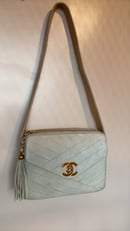 Image 2 of Chanel Beige and Gold Suede bag