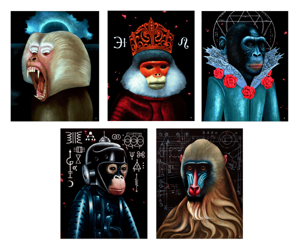 Image of Cosmic Primates Series - Canvas Giclees