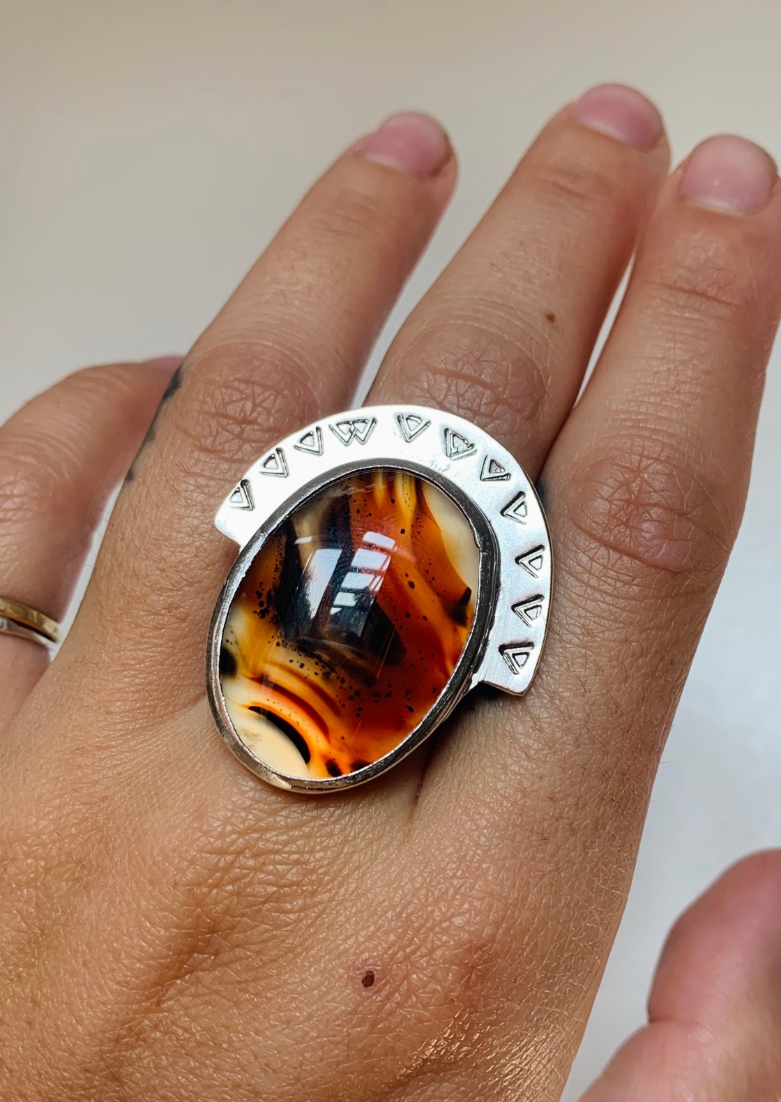 Image of Montana Agate Crown Ring