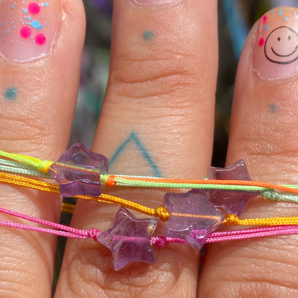 Image of amethyst star  bracelet