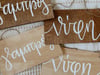 HIRE (Adelaide clients only) Greek BRIDE AND GROOM SIGNS (SET OF 2)