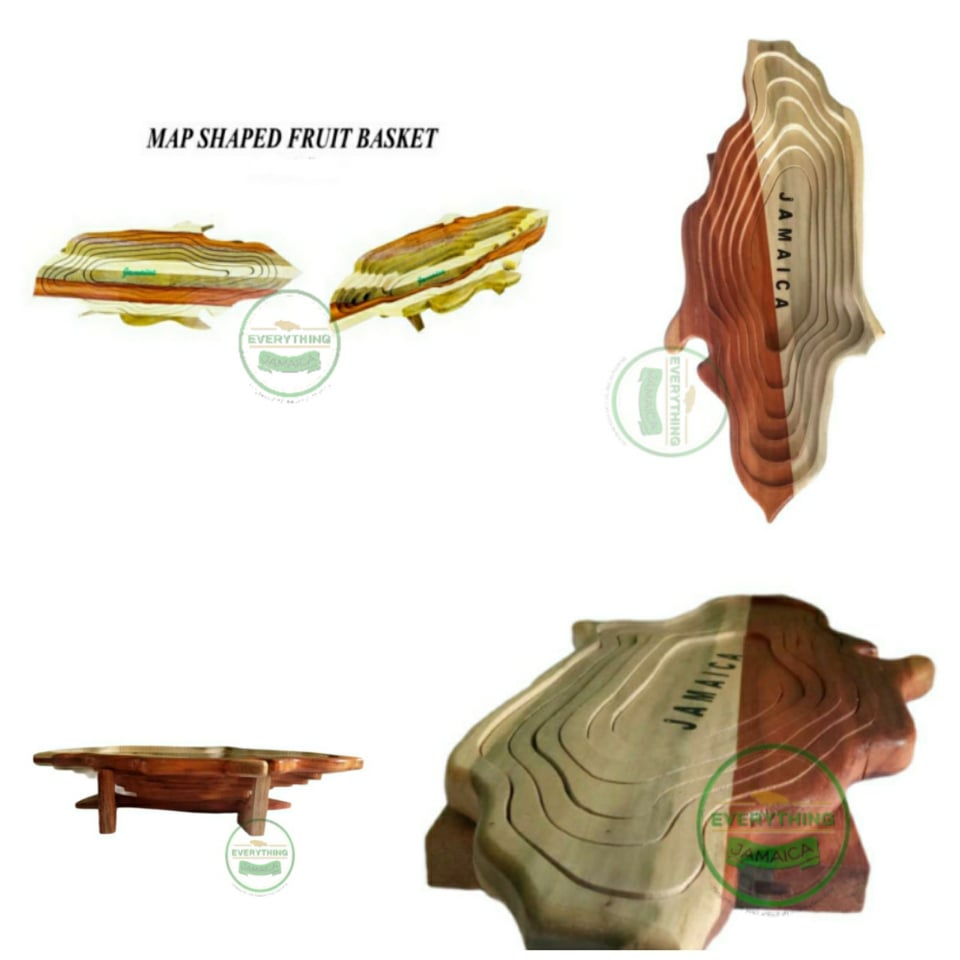 Jamaican Map wooden Folding fruit Bowl | Everything Jamaica