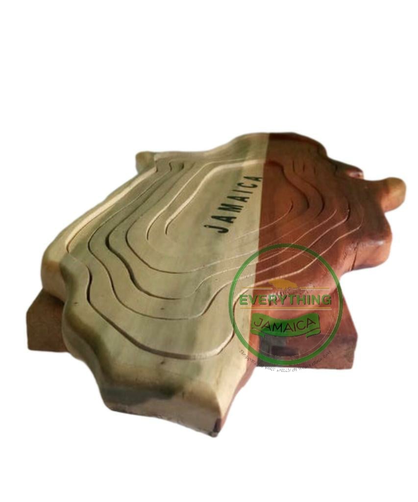 Jamaican Map wooden Folding fruit Bowl 