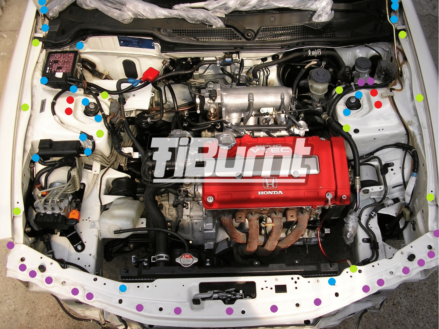 Honda / Acura Integra DC 1994 2001 TiBurnt Elite Engine Bay Kit