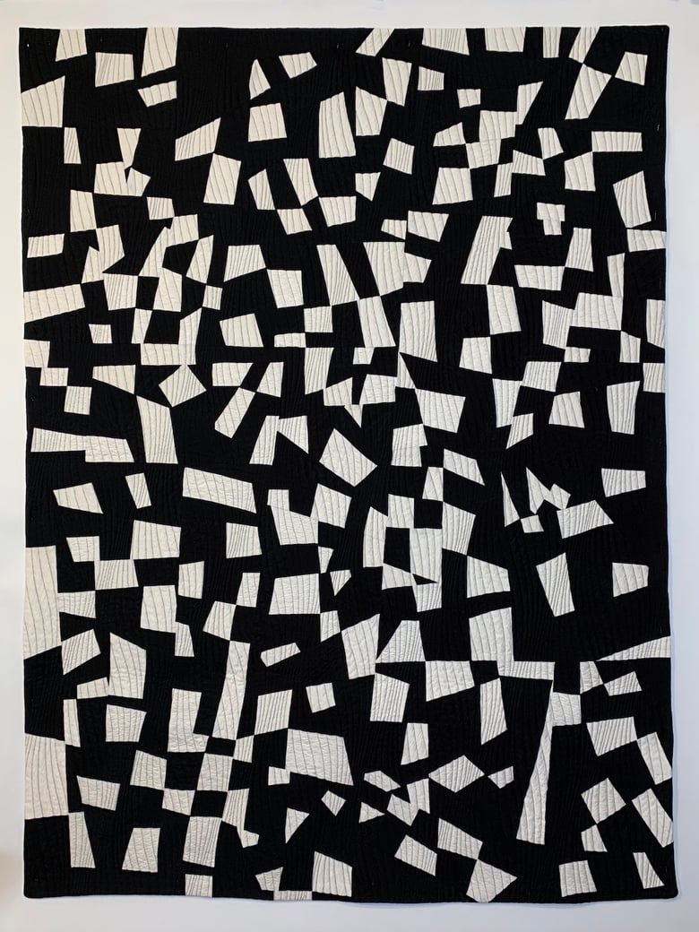 Image of Black and White Pieced Throw