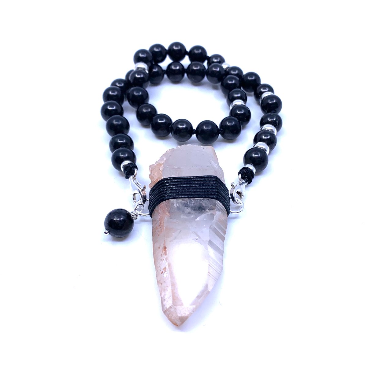 Shungite Choker 33 & Pink Lemurian Quartz / iloveisola