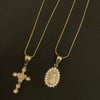 VIRGIN & CROSS LAYRED NECKLACE 