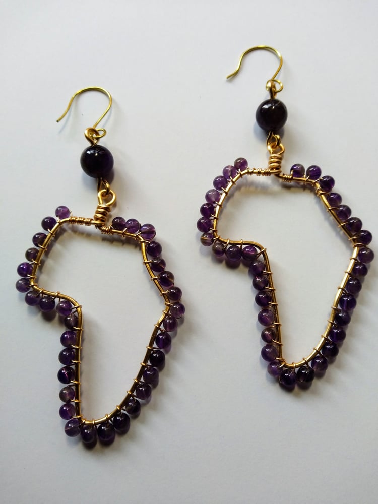 Image of Amethyst Wire Africa Earrings