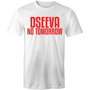 Image of No Tomorrow Tee (White Shirt with Red Font)