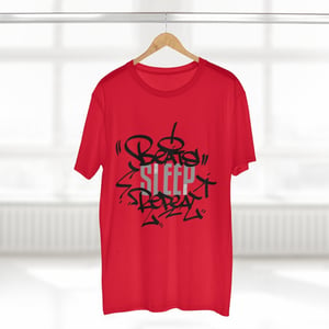Image of Beats Sleep Repeat Tee (Red Shirt with Black Font)