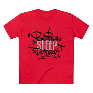 Image of Beats Sleep Repeat Tee (Red Shirt with Black Font)