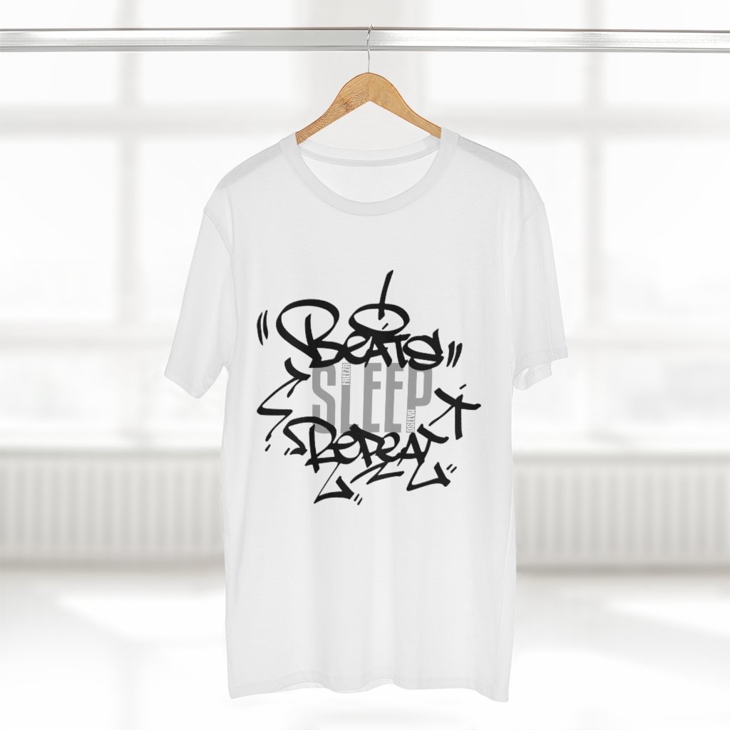 Image of Beats Sleep Repeat Tee (White Shirt with Black Font)
