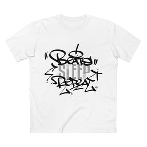 Image of Beats Sleep Repeat Tee (White Shirt with Black Font)