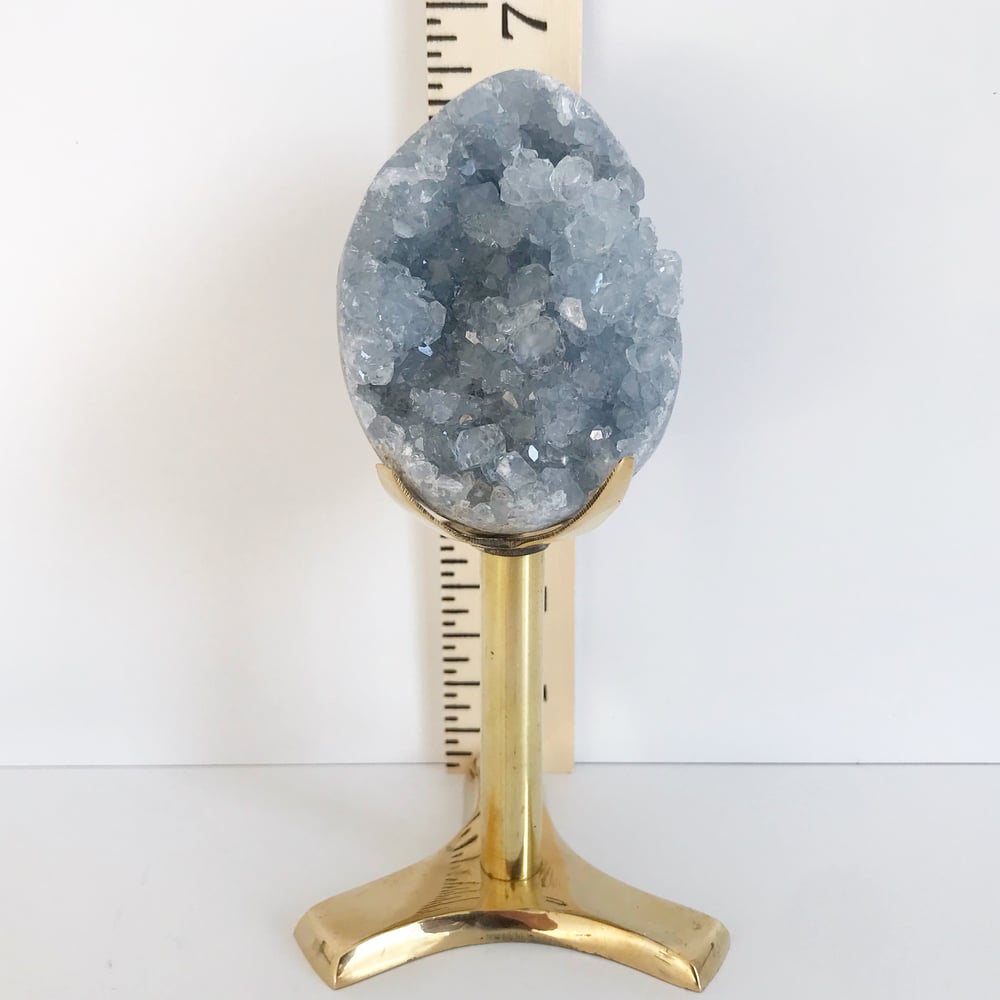 Image of Celestite no.30 + Tall Brass Stand