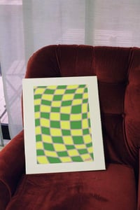 Yellow and green checker Print