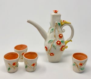 Image of Sake Pourer and 4 o-choko (cups)