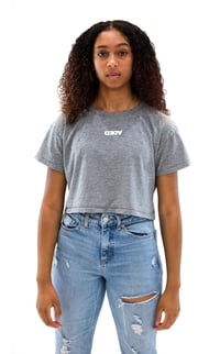 Image 1 of DEDA WOMENS GREY CROP T WHITE LOGO