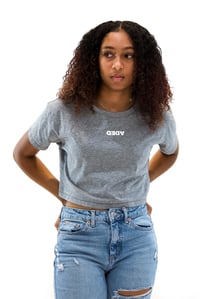 Image 4 of DEDA WOMENS GREY CROP T WHITE LOGO