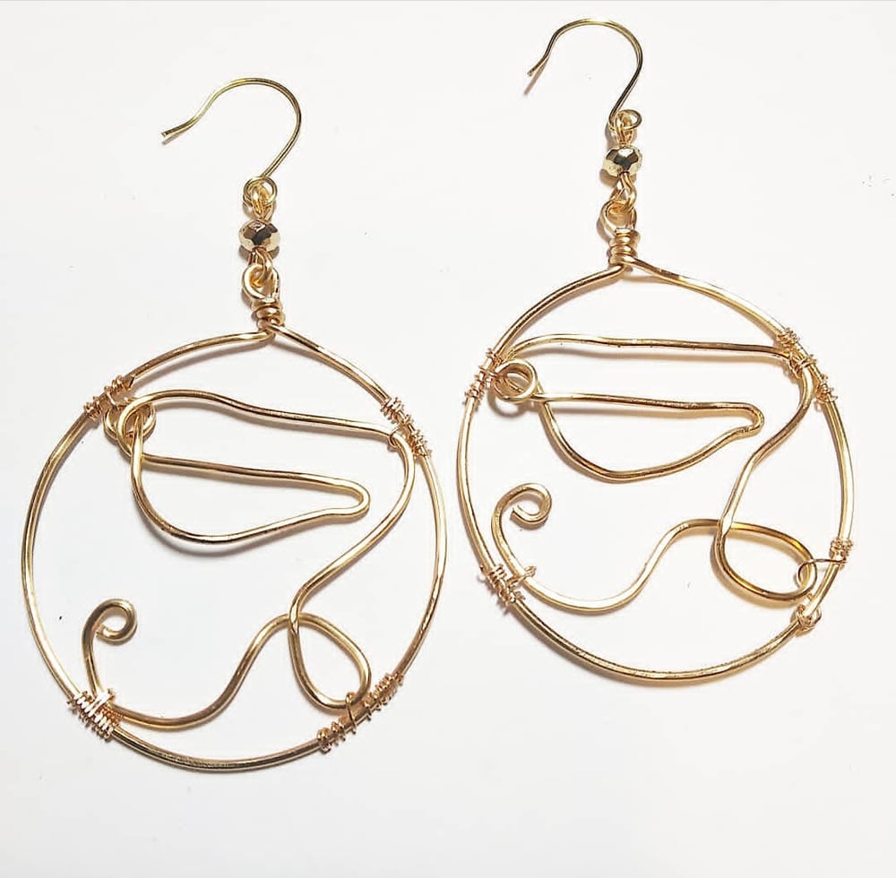 Image of Gold Eye of Ra Earrings