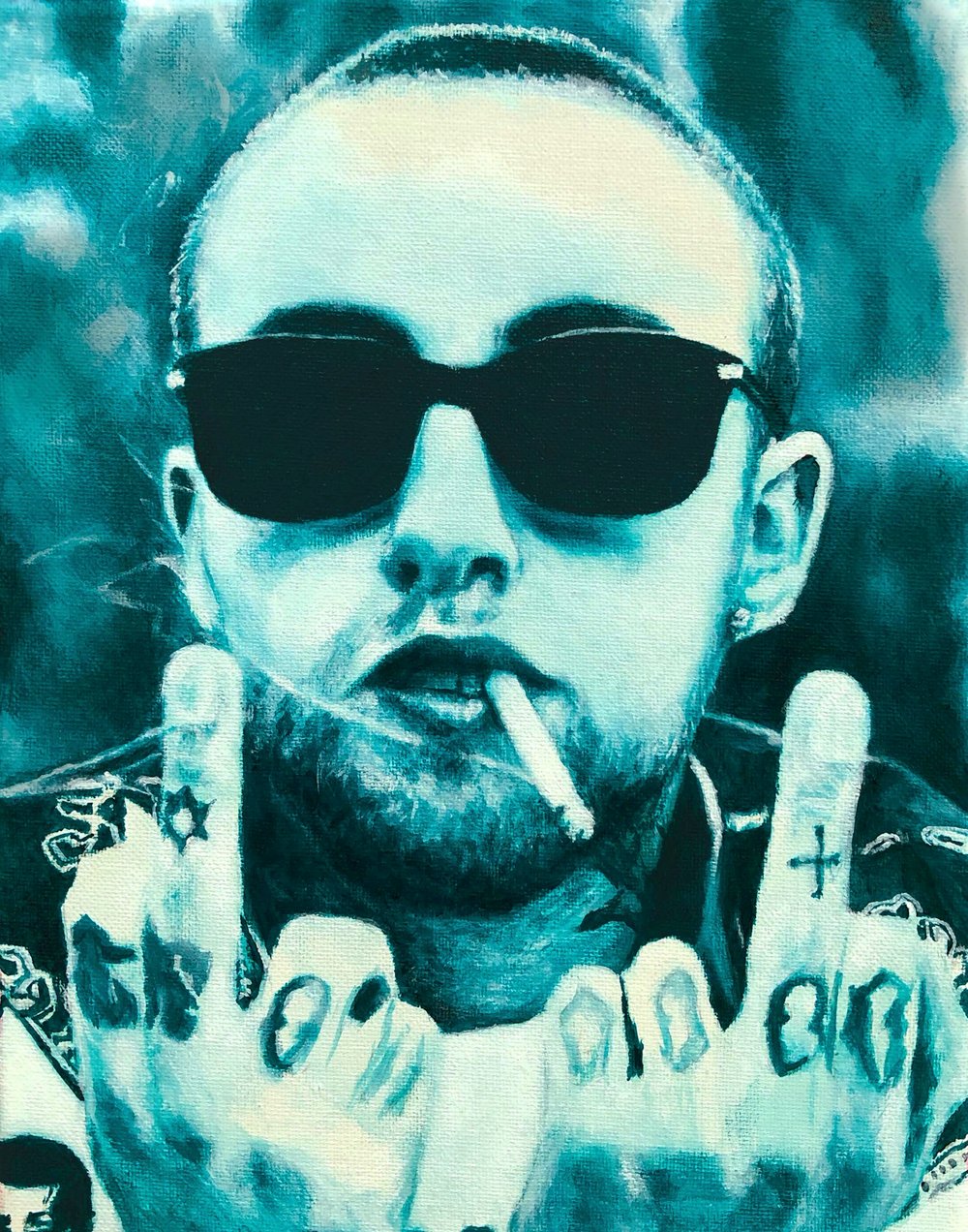 22x28" Mac Miller Green Poster