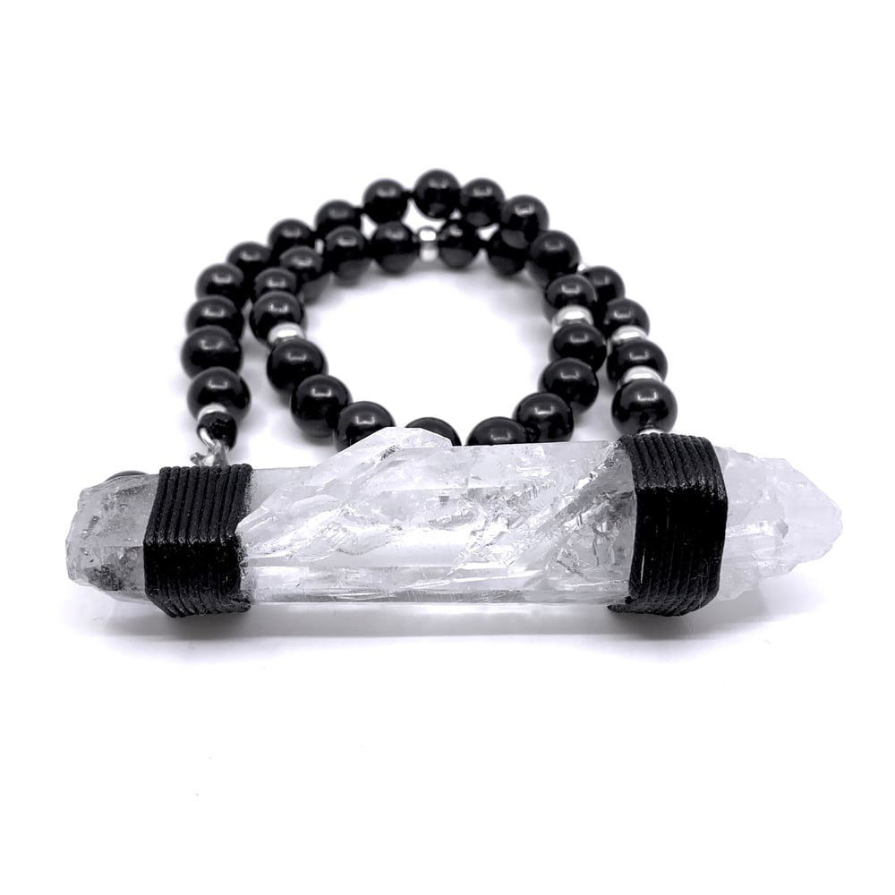 Image of Shungite Choker 33 with Quartz Crystal