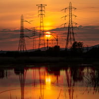 Sunset, Newport Wetlands Nature Reserve, Print