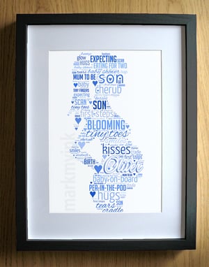 Newborn Baby Design - Pregnant Mum - Christening Gifts - Best Personalised Word Art