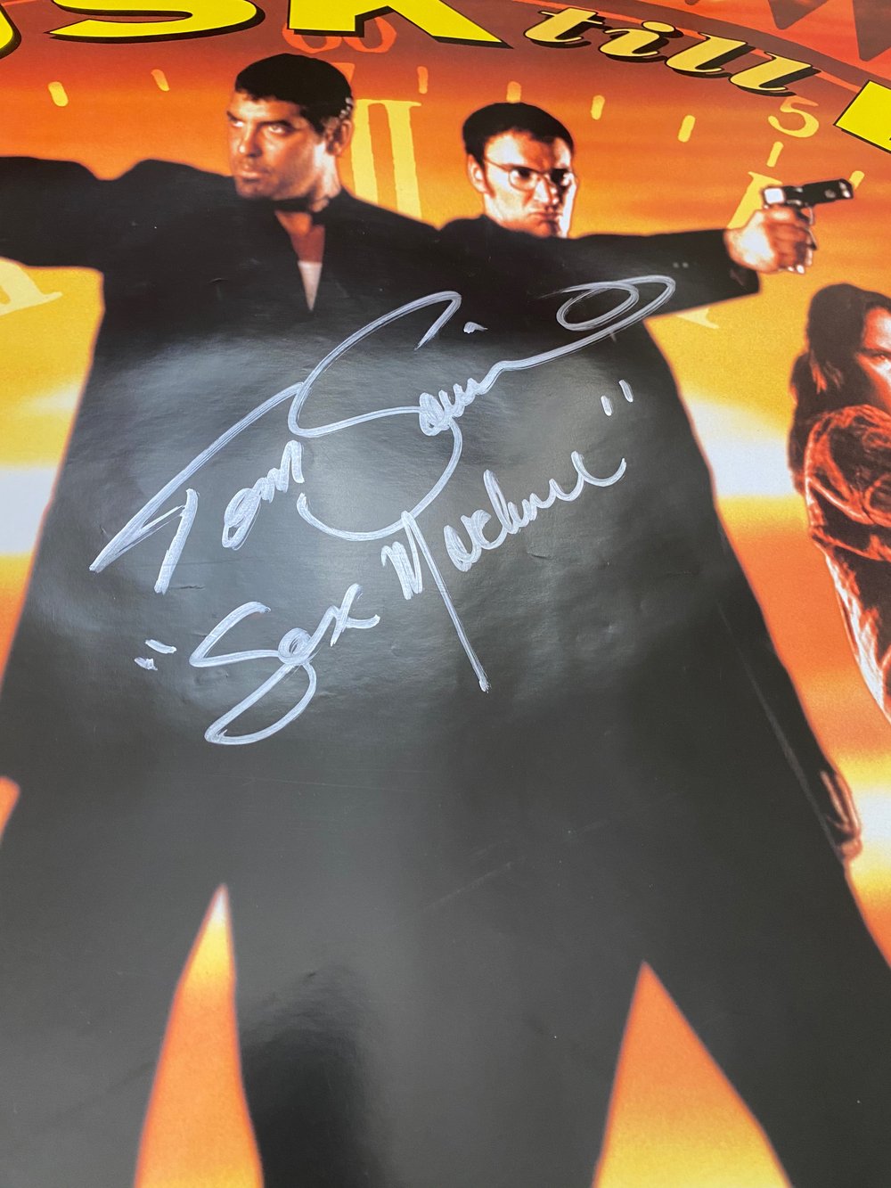 1996 FROM DUSK TILL DAWN Original U.K. Quad Movie Poster Signed by Tom Savini