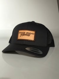 Gray Large Leather Patch Hat